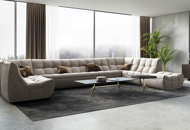 Длинный бескаркасный диван ДеИтали для гостиной